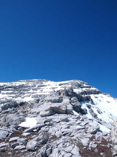 On the ridge, looking up