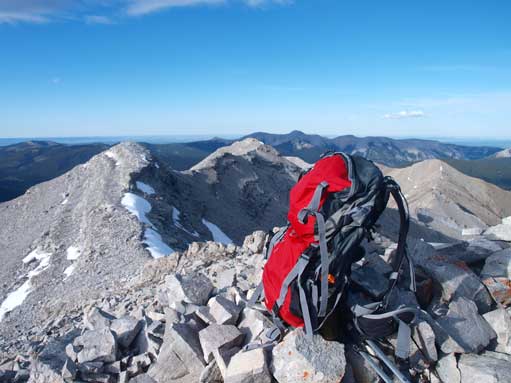 My backpack on the summit.