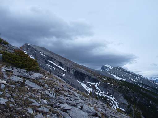 Looking sideway across the slope towards Ship's Prow's slope