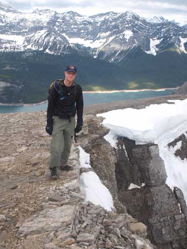 Neil trying to stand right next to the edge