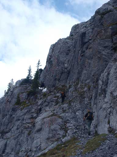 We traversed along this ledge following two Calgarian scramblers