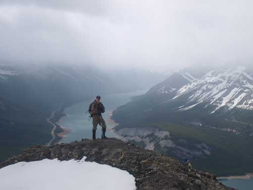 Neil, with Spray Lake behind.