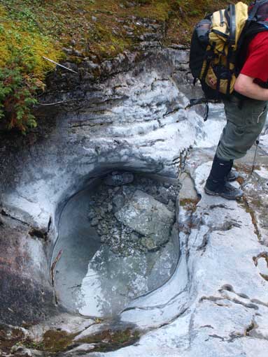 Cool pools in the gully/canyon on the exit