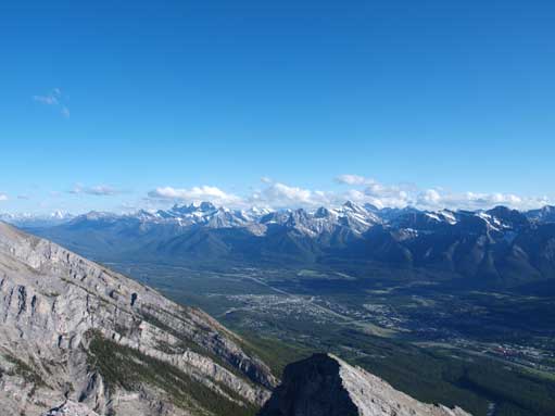 Looking back towards Canmore from treeline