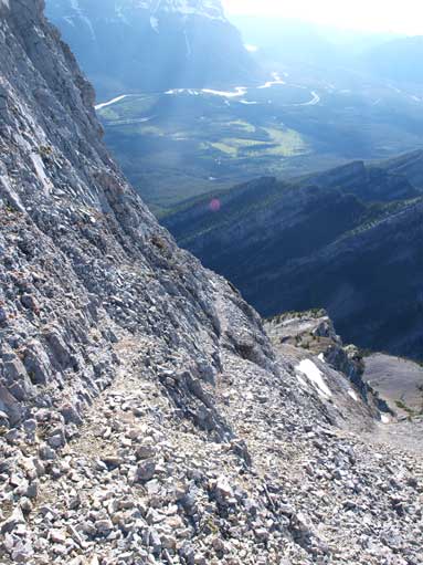 Terrain was a bit loose. Series of ledges led me up the backside of this tit