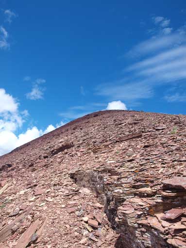 Almost at its summit. I won't consider it being a separate summit though.