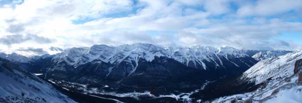 Panorama looking towards Goat Range and Spray River Valley