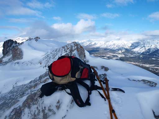 My backpack on the summit