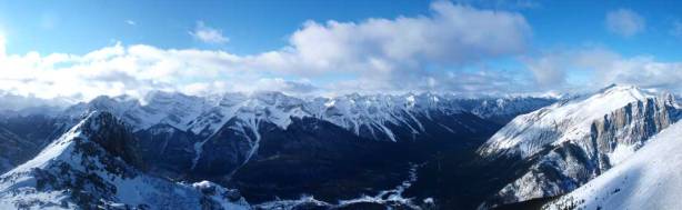 Panorama towards Goat Range and Spray Valley