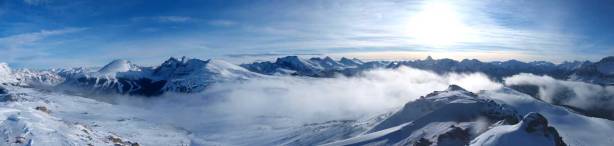 Partial Summit Panorama. Note the low clouds