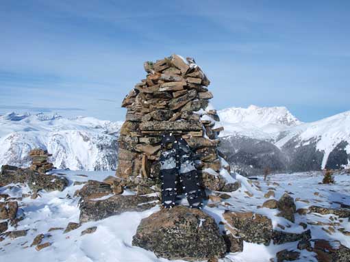 The summit cairn is huge