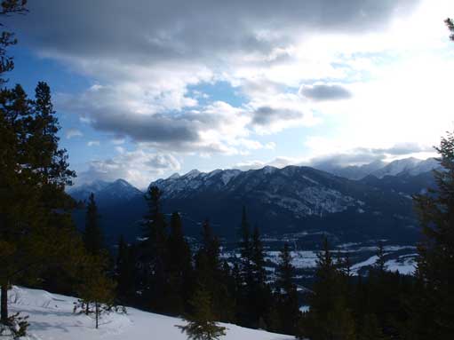 The view occasionally opens up. Looking towards Sulphur Mountain