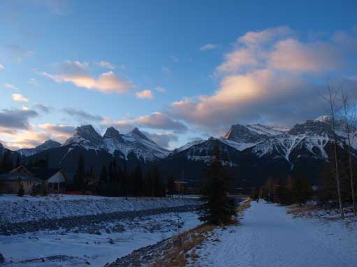 Morning view of Three Sisters from near the parking lot