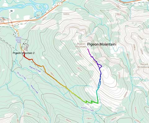 Pigeon Mountain standard scramble route