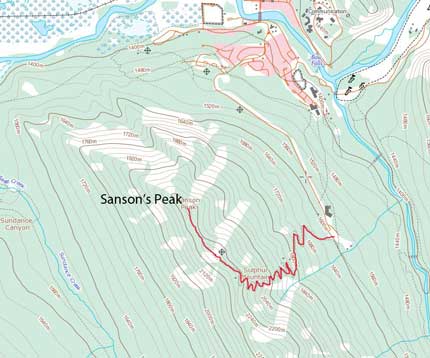 Sanson's Peak hiking route