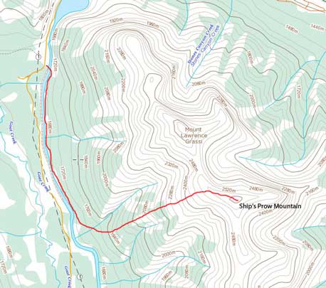 Ship's Prow Mountain scramble route