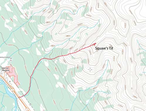 Squaw's Tit standard scramble route