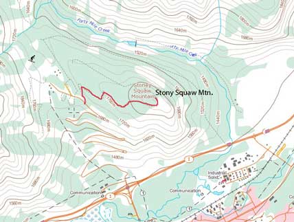 Stony Squaw Mountain hiking route
