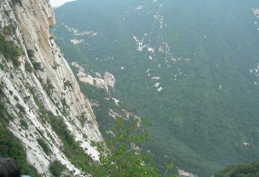 Looking down one side from the ridge