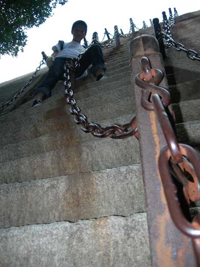 It gets near vertical lower down