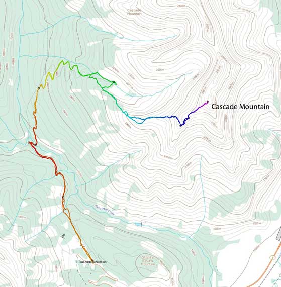 Cascade Mountain standard scramble route