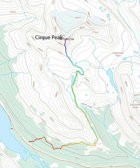 Cirque Peak standard scramble route