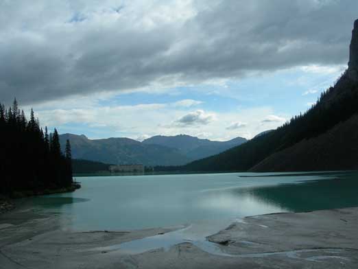 View from the backside of Lake Louise