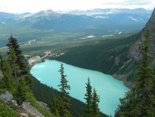 Lake Louise seen from summit of Big Beehive