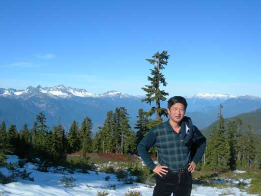 Dad posing with Mt. Tantalus behind