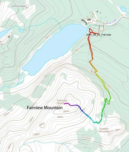 Fairview Mountain standard scramble route