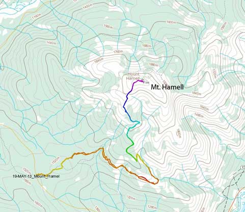 Mt. Hamell hiking/ATV ascent route