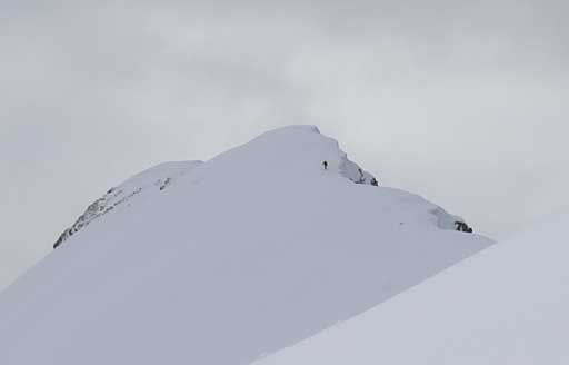 Me on the summit ridge. Photo by Ben Nearingburg
