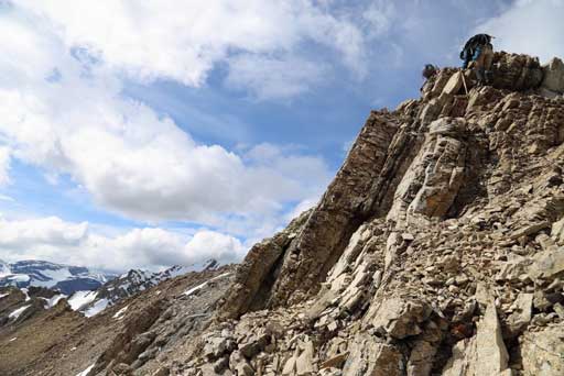 Scrambling some hands-on terrain. Photo by Ben N