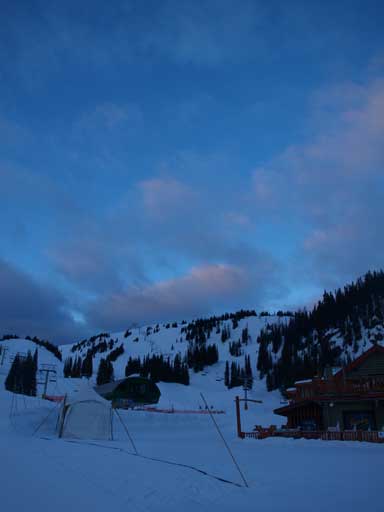 Arrived at Sunshine Village. Looking towards Standish Ridge