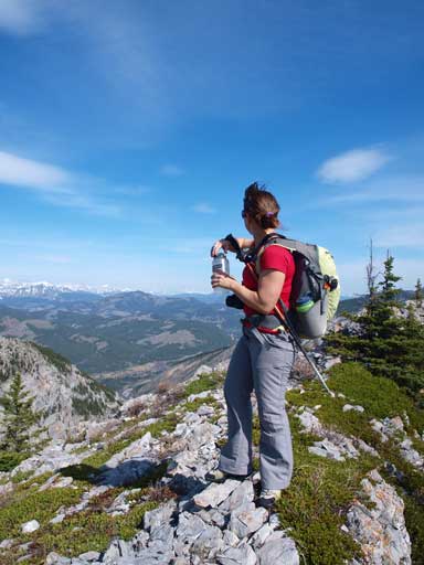Andrea taking in the views