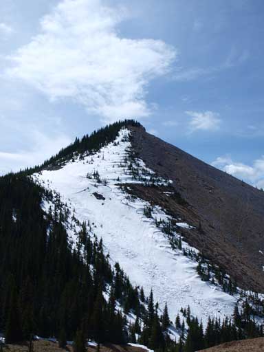 Looking back towards Hornecker. It looks quite like a peak from this angle