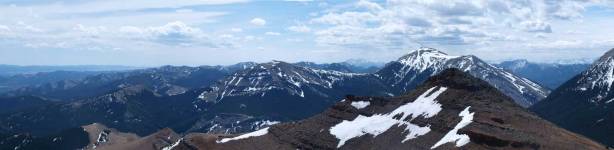 Looking south towards Sheep Mountain (center) and Coffin Mountain (right)