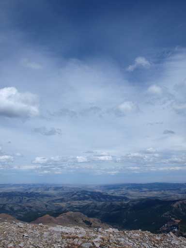 Beautiful sky above the foothills and prairie