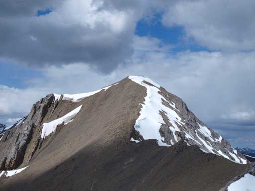 The true summit seen from false peak