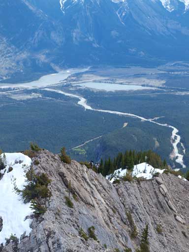 Looking back at Eric and Ben scrambling up the typical terrain