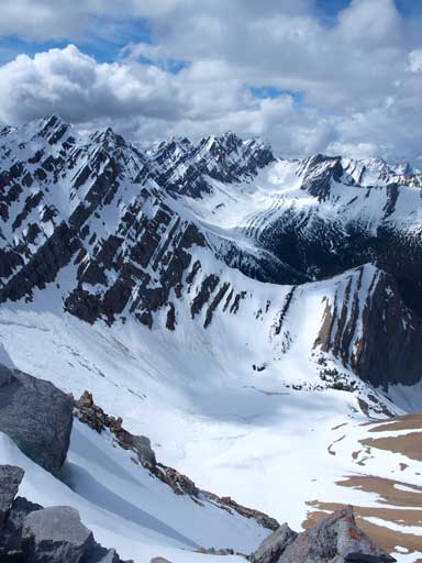 Chetamon Lake was still frozen. Note the large avalanche.
