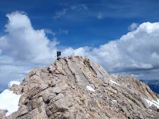 Hiking down from false summit
