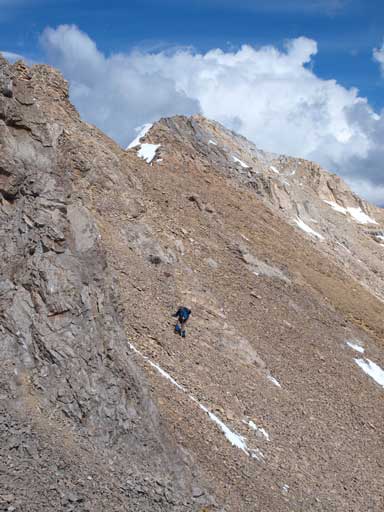 Ben traversing scree slope