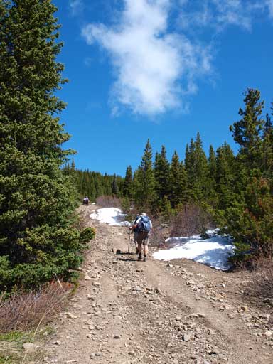 Hiking up the ATV road