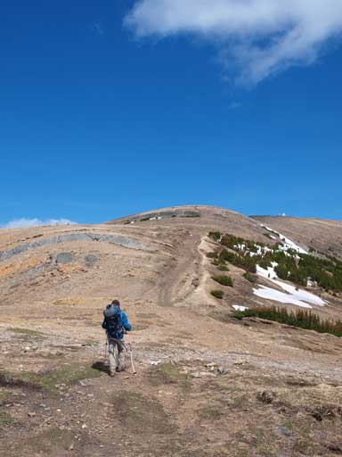 Hiking towards the summit