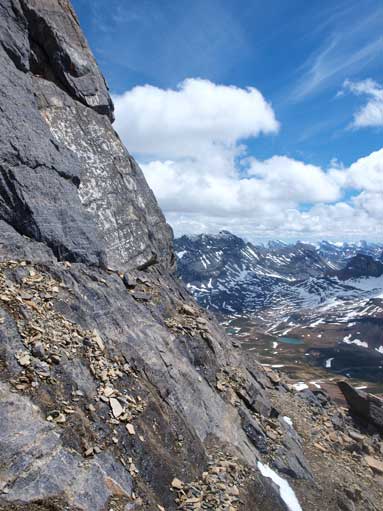 There's a steeper section requires some hands-on moves. You don't go straight up this rock face though.