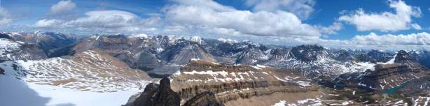 Panorama looking towards the front range peaks, from true summit