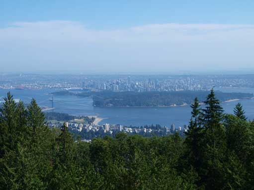 City of Vancouver seen from partway up Cypress Park access road