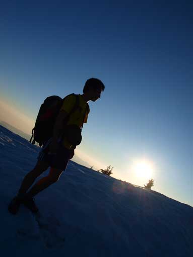 Me with the low angled sun behind