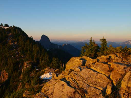 Back to the south summit, looking towards East Lion